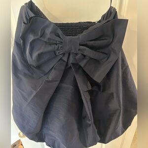 BHLDN by Anthropologie Navy Taffeta Bubble Skirt